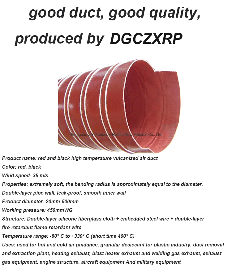 4m Flexible Exhaust Pipe Fiberglass Products High Temperature Wire Flexible Pipe