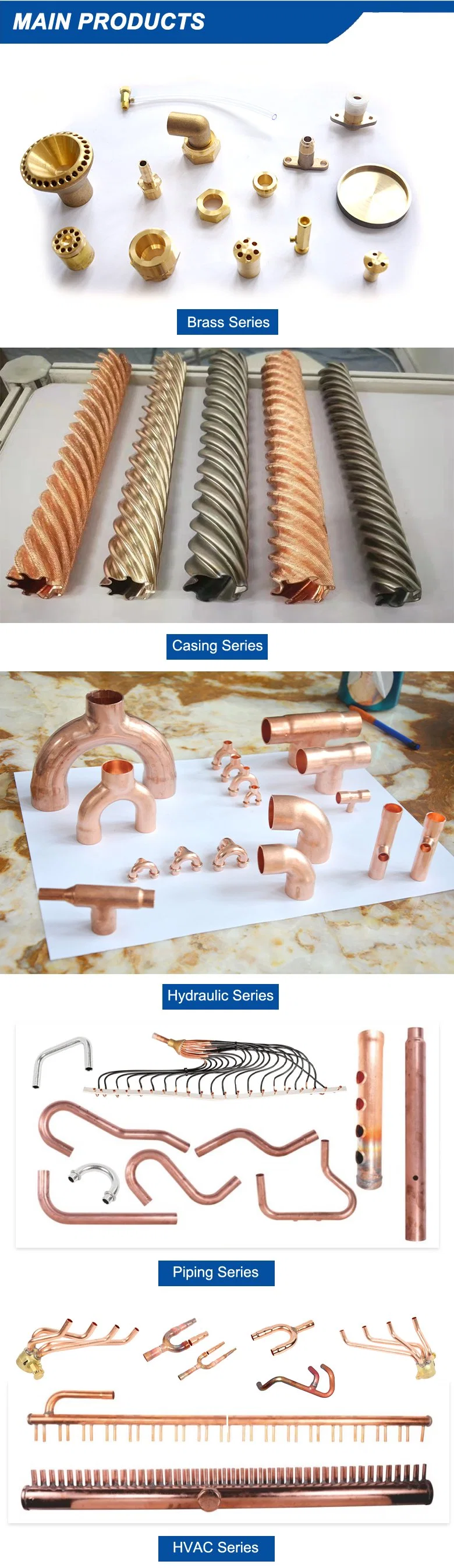 Custom Copper Pipe Flared Fittings for Refrigeration Air Conditioning